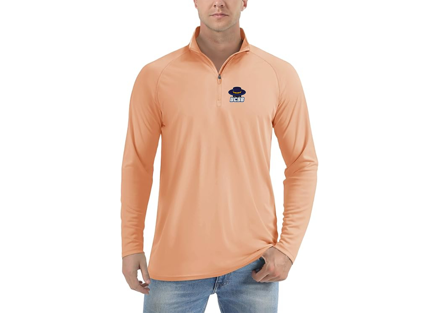 Men's UCSB Gauchos Lightweight Quarter-Zip Athletic Shirt Long Sleeve Polyester Wear