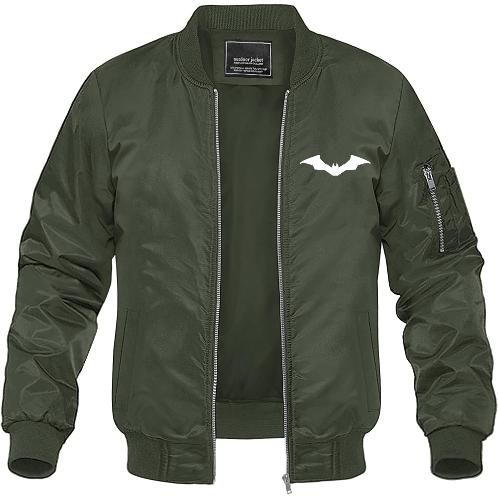 Men's New Batman DC Universe Superhero Lightweight Bomber Jacket Windbreaker Softshell Varsity Jacket Coat