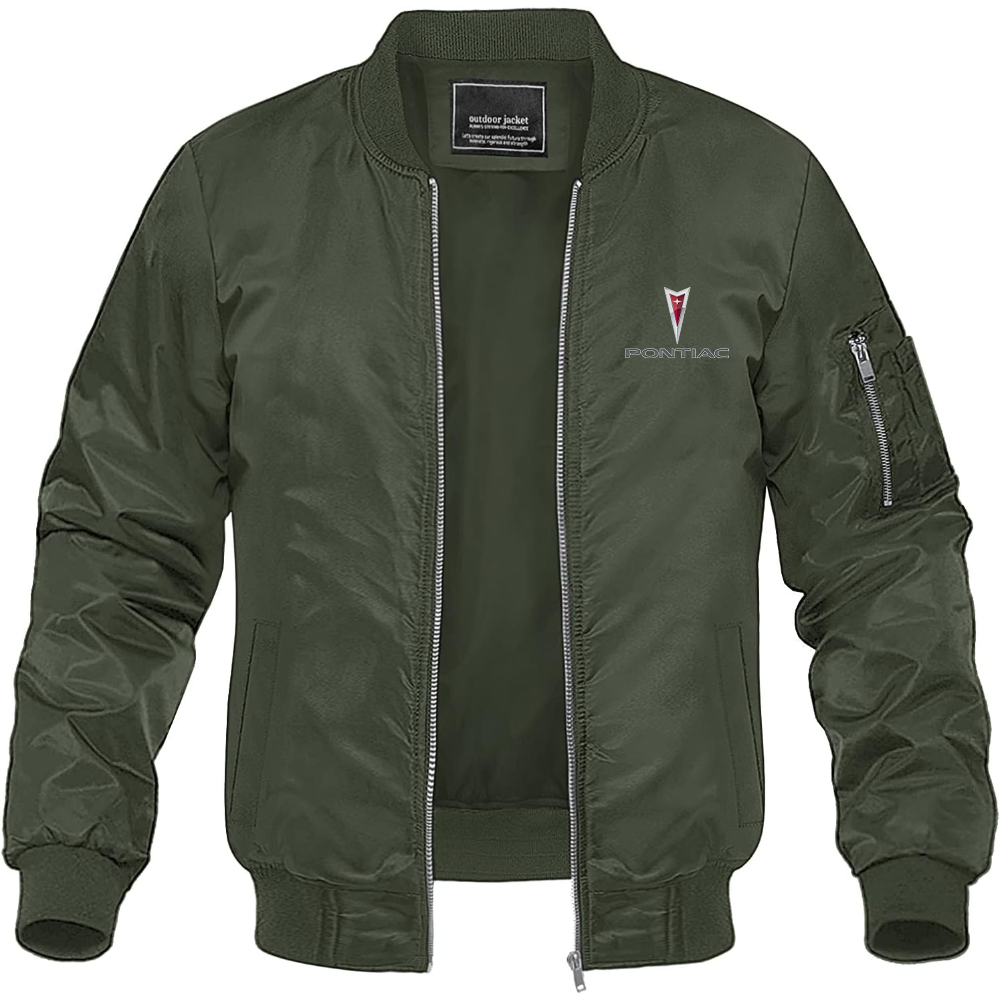 Men’s Pontiac Car Lightweight Bomber Jacket Windbreaker Softshell Varsity Jacket Coat