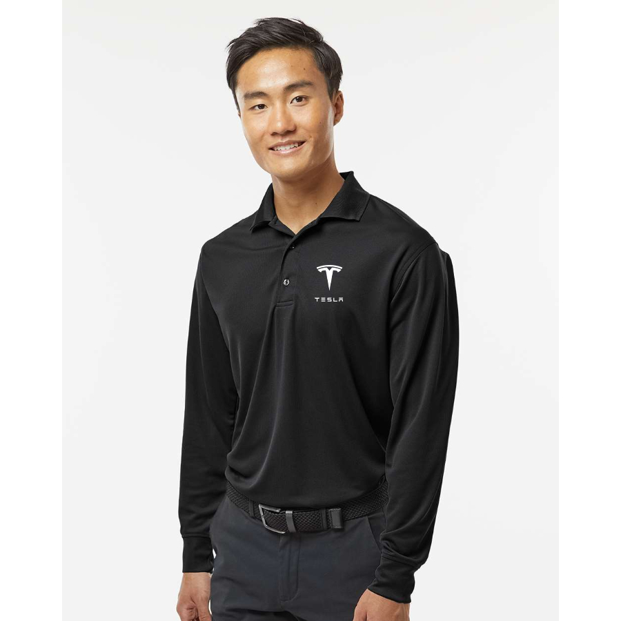 Men's Tesla Car - Paragon - Prescott Long Sleeve Polo - 110