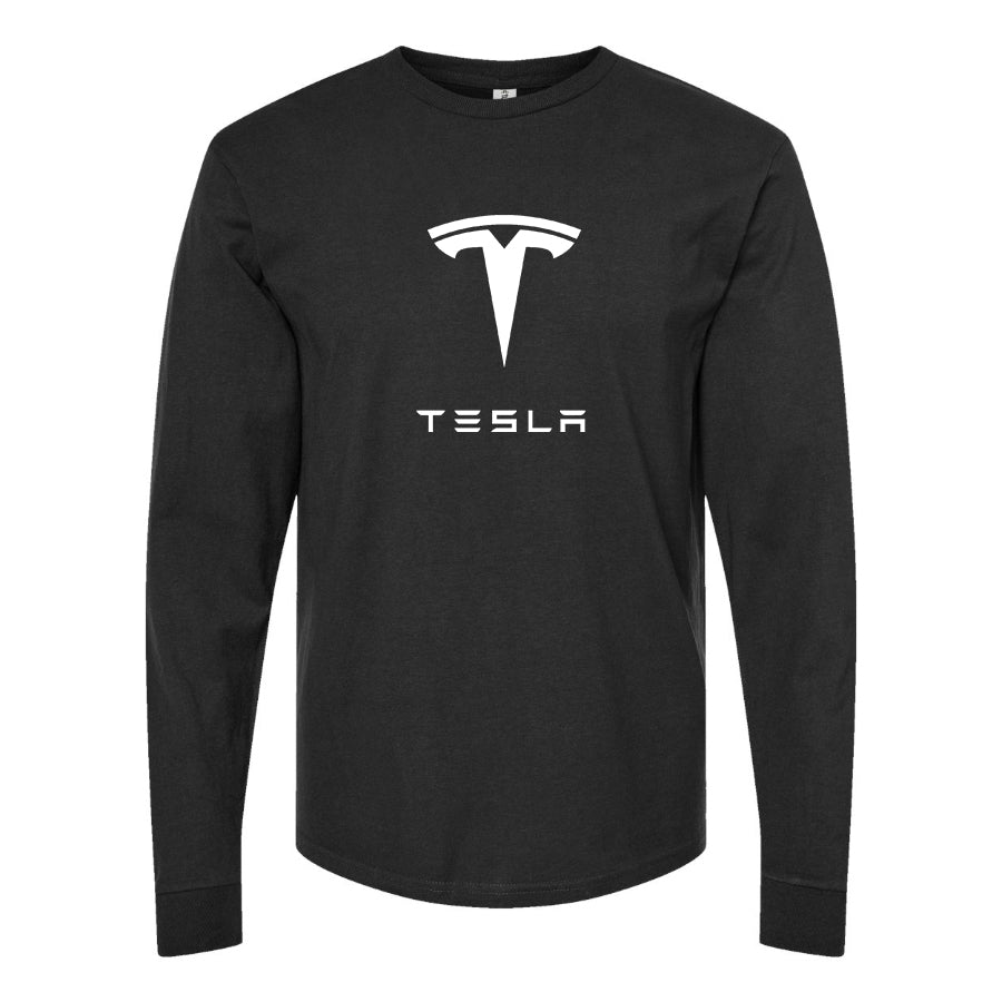 Men’s Tesla Motorsports Car Long Sleeve T-Shirt