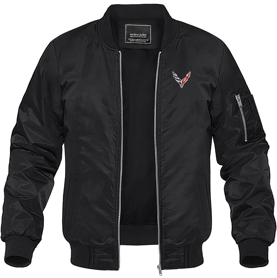 Men's Chevrolet Corvette Lightweight Bomber Jacket Windbreaker Softshell Varsity Jacket Coat