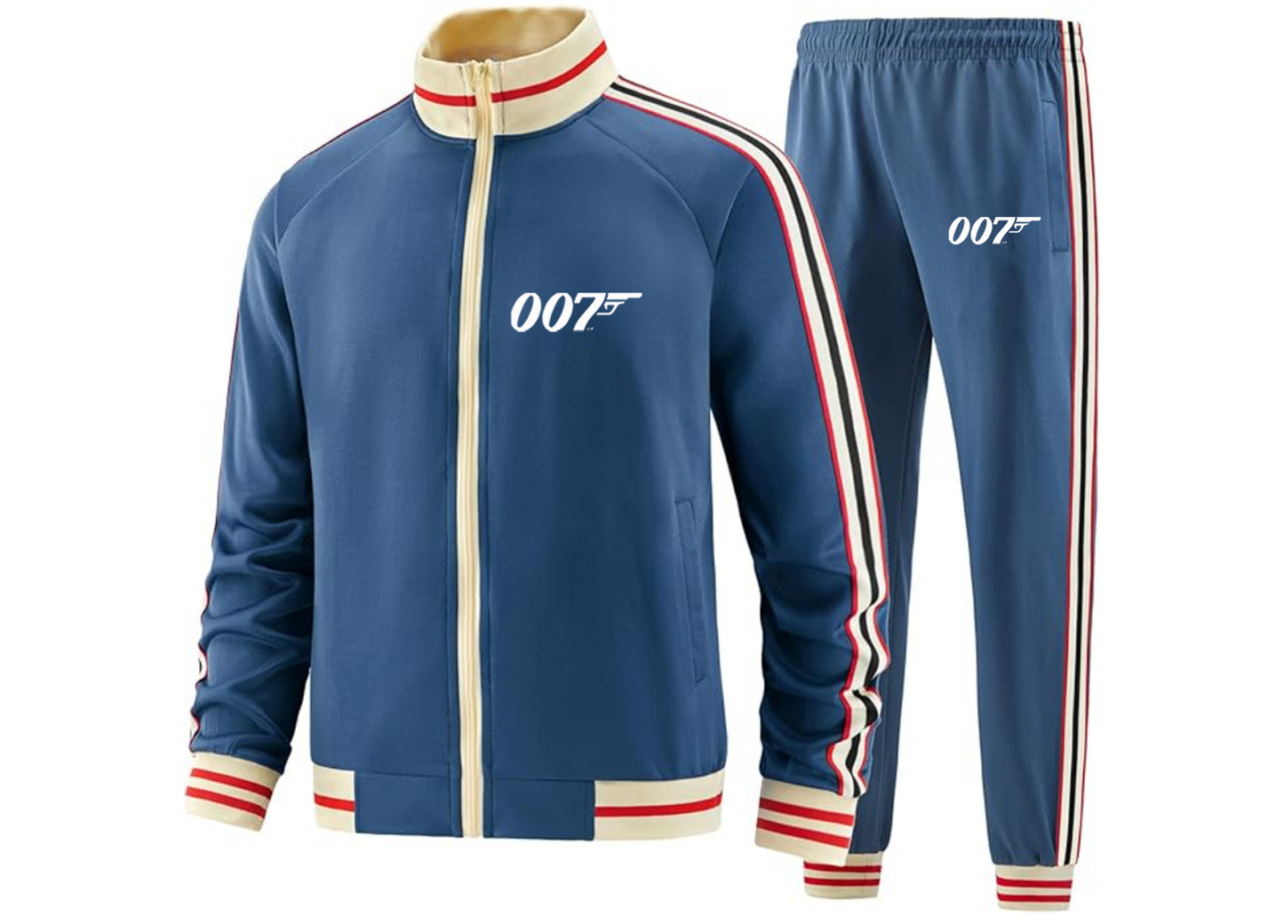 Men's 007 James Bond Movie - Premium Two-Piece Designer Tracksuit Zippered Front