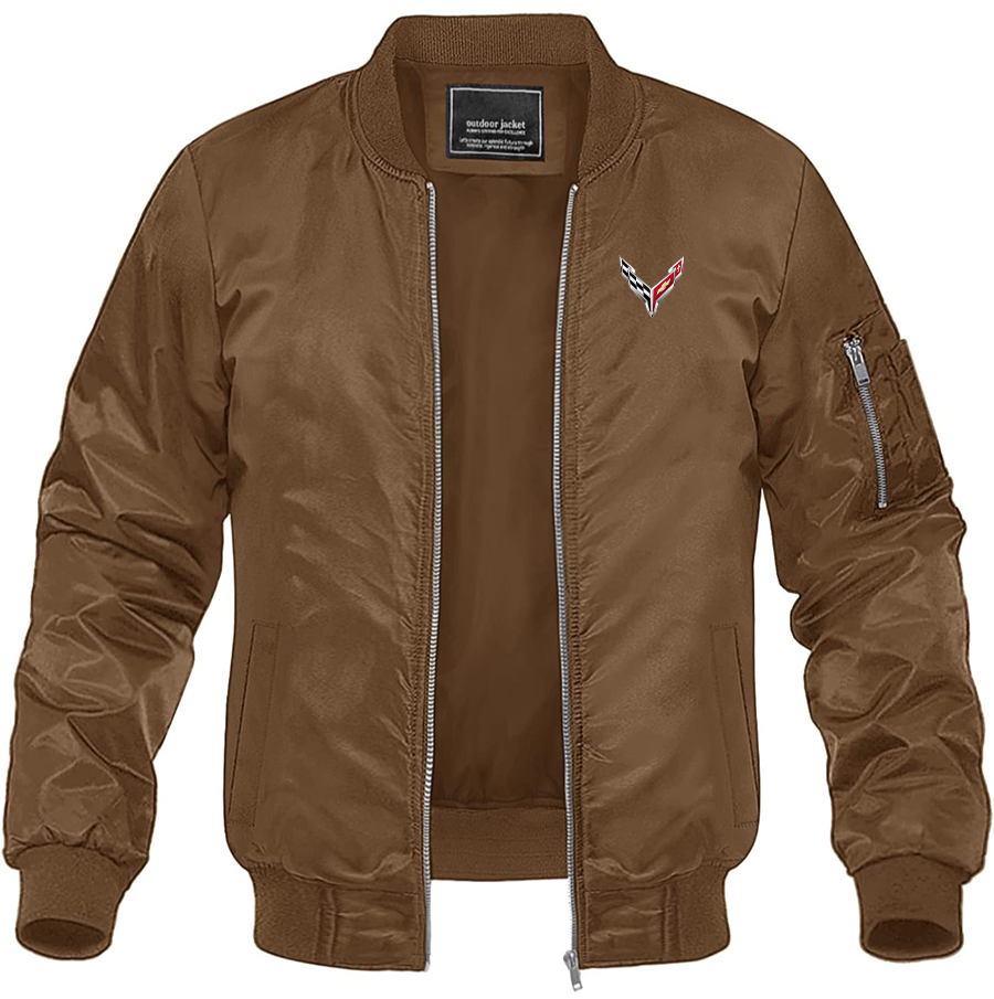 Men's Chevrolet Corvette Lightweight Bomber Jacket Windbreaker Softshell Varsity Jacket Coat