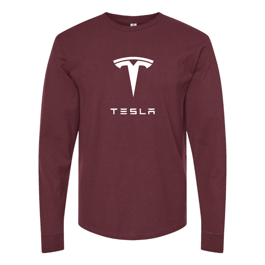 Men’s Tesla Motorsports Car Long Sleeve T-Shirt