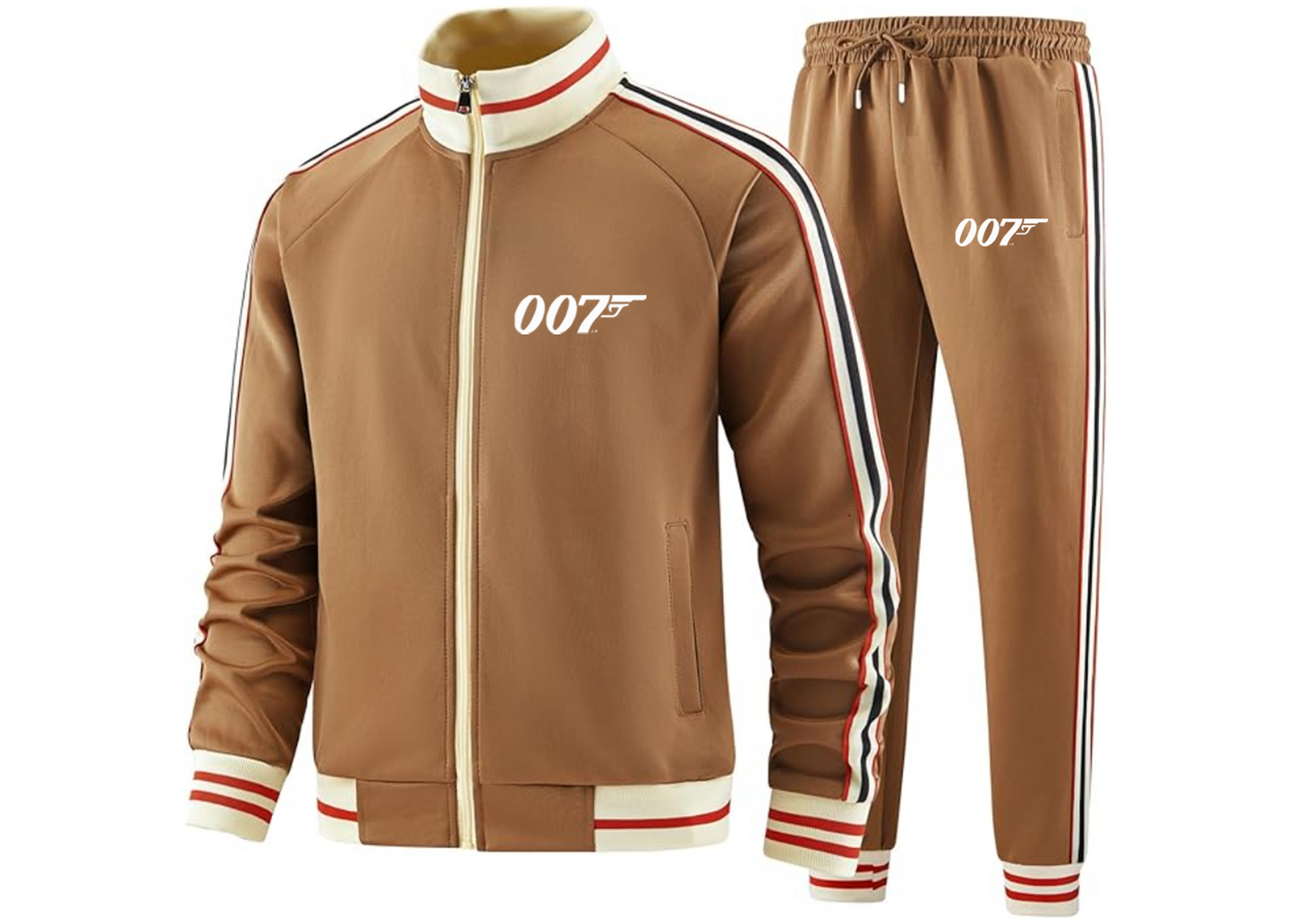 Men's 007 James Bond Movie - Premium Two-Piece Designer Tracksuit Zippered Front