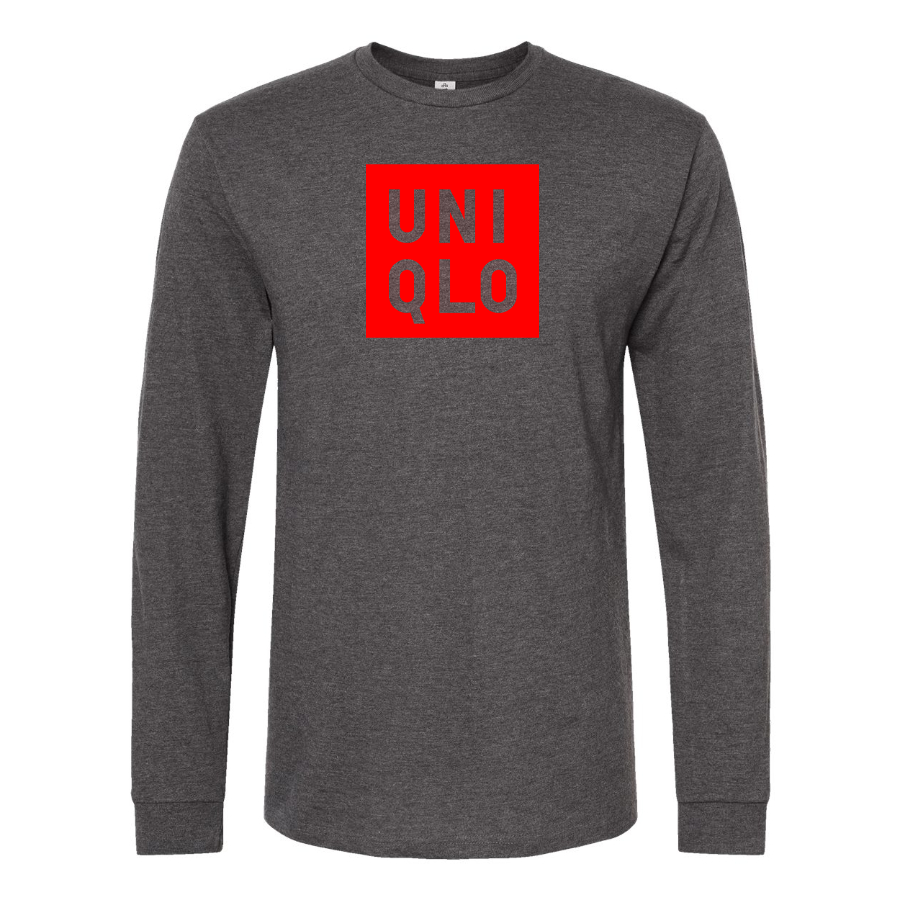 Men's Uniqlo Logo Cotton Long Sleeve T-Shirt
