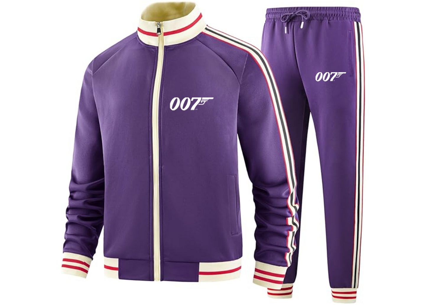 Men's 007 James Bond Movie - Premium Two-Piece Designer Tracksuit Zippered Front