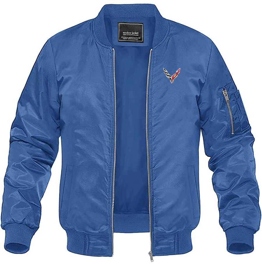 Men's Chevrolet Corvette Lightweight Bomber Jacket Windbreaker Softshell Varsity Jacket Coat