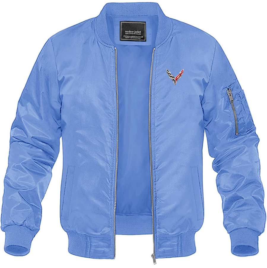 Men's Chevrolet Corvette Lightweight Bomber Jacket Windbreaker Softshell Varsity Jacket Coat