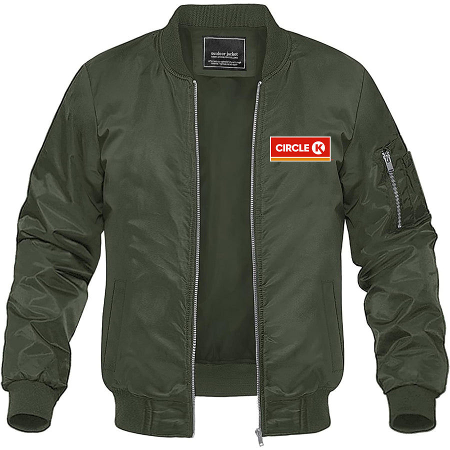 Men's Circle K Gas Station Lightweight Bomber Jacket Windbreaker Softshell Varsity Jacket Coat