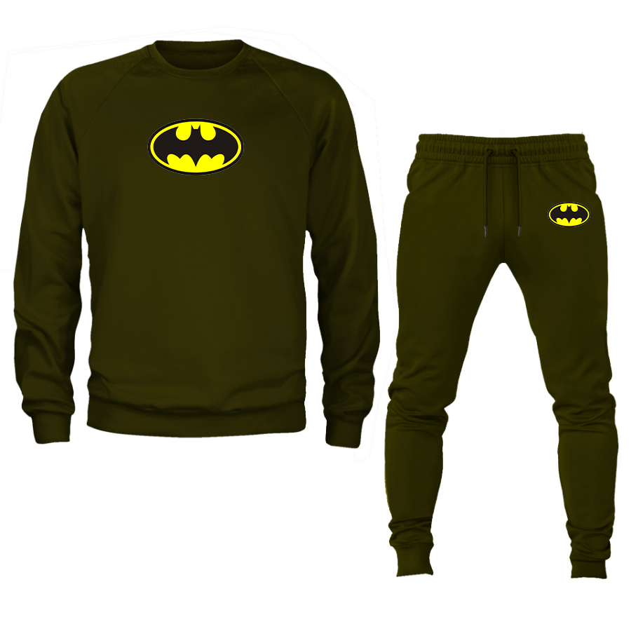 Men's DC Comics Batman Superhero Crewneck Sweatshirt Joggers Suit