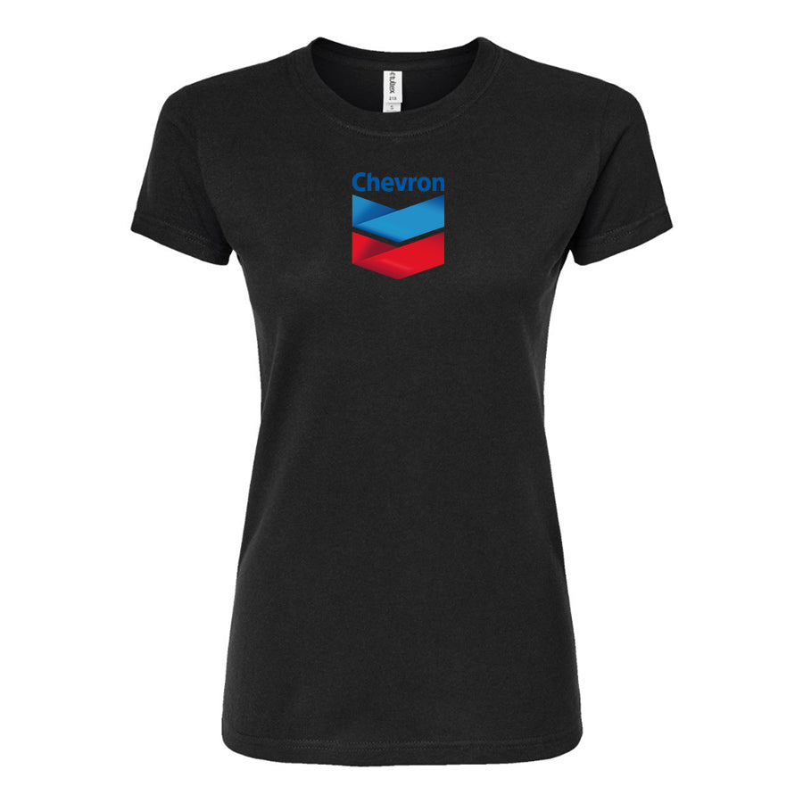 Women's Chevron Gas Station Round Neck T-Shirt