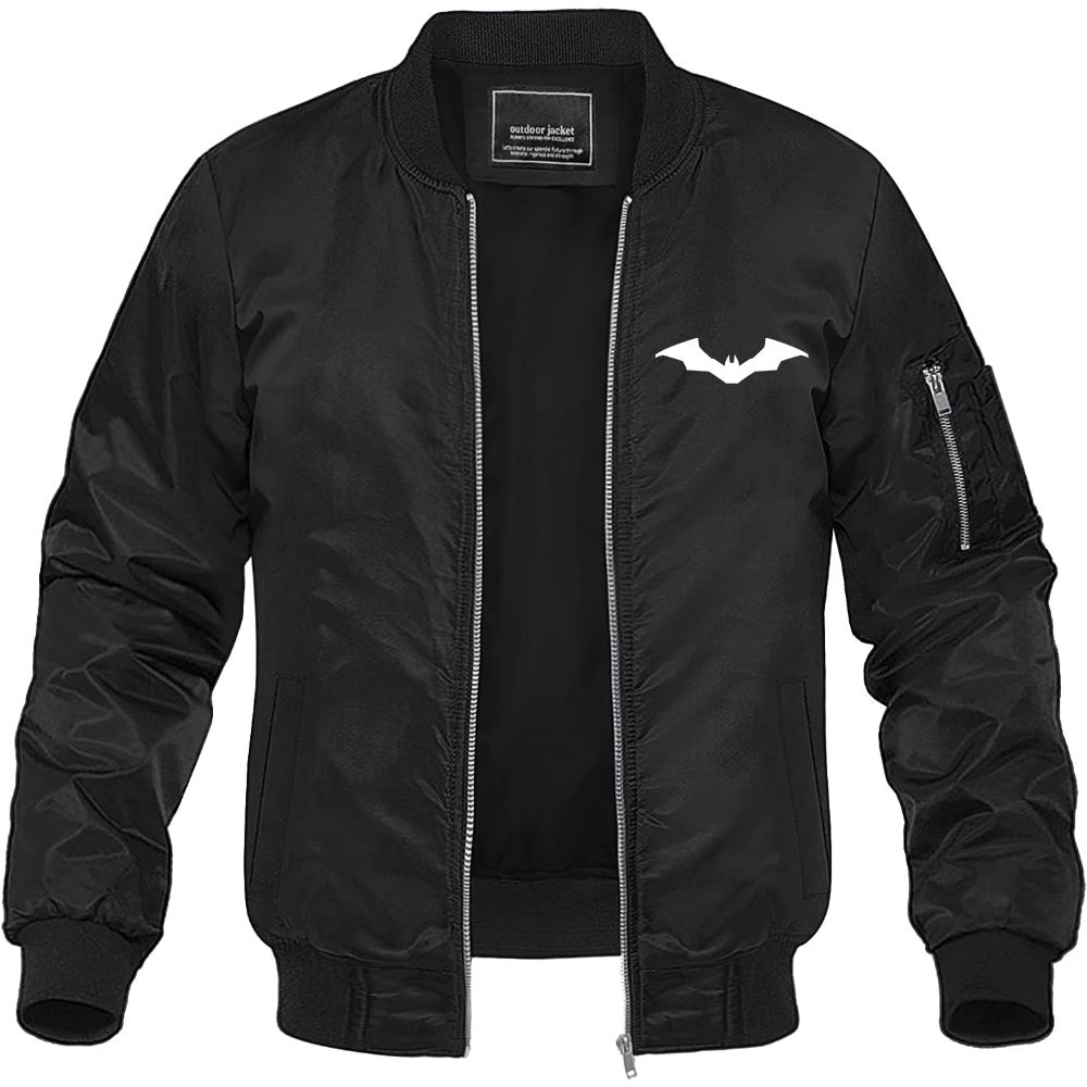 Men's New Batman DC Universe Superhero Lightweight Bomber Jacket Windbreaker Softshell Varsity Jacket Coat