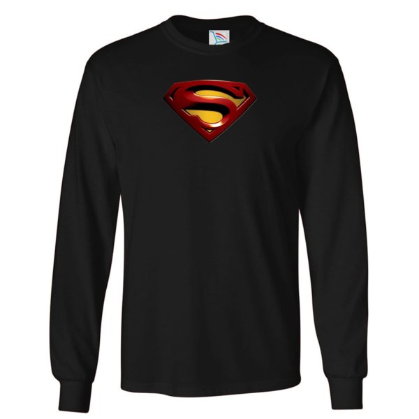 Youth Kids Superman Superhero Long Sleeve T-Shirt