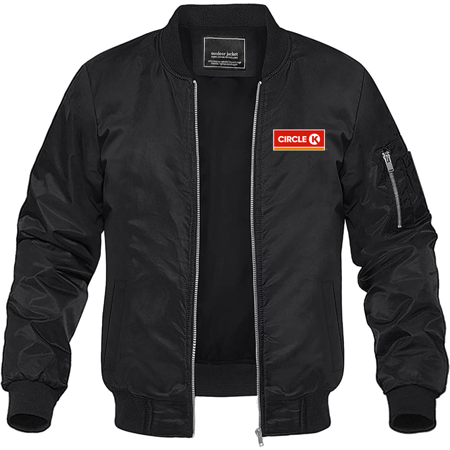 Men's Circle K Gas Station Lightweight Bomber Jacket Windbreaker Softshell Varsity Jacket Coat