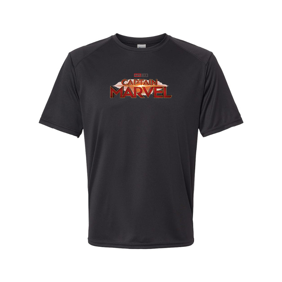 Youth Kids Captain Marvel Superhero Performance T-Shirt