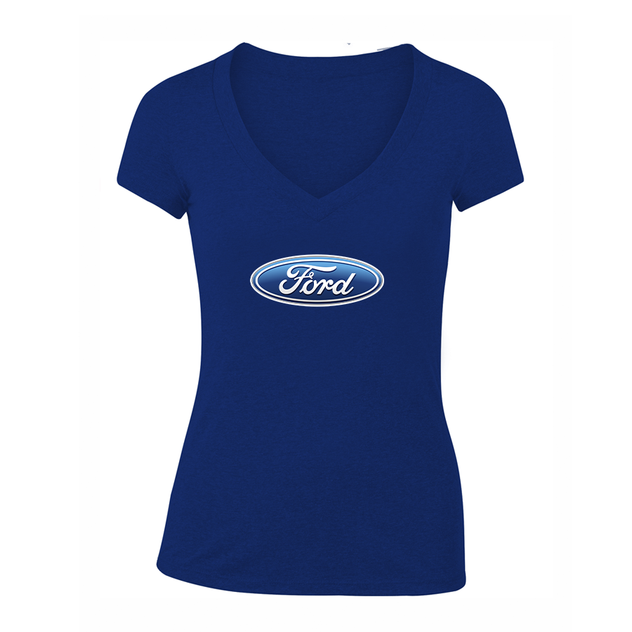 Women's Ford Car V-Neck T-Shirt