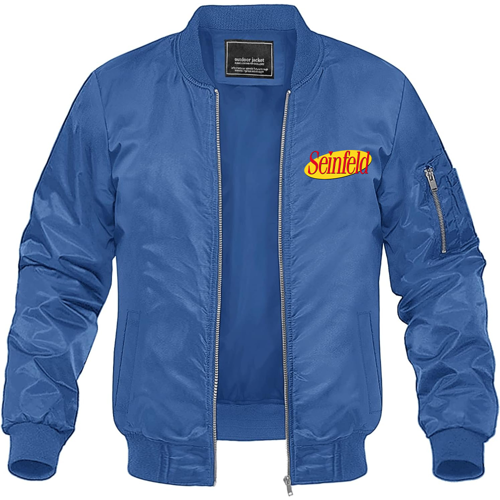 Men's Seinfeld Sitcom Show Lightweight Bomber Jacket Windbreaker Softshell Varsity Jacket Coat