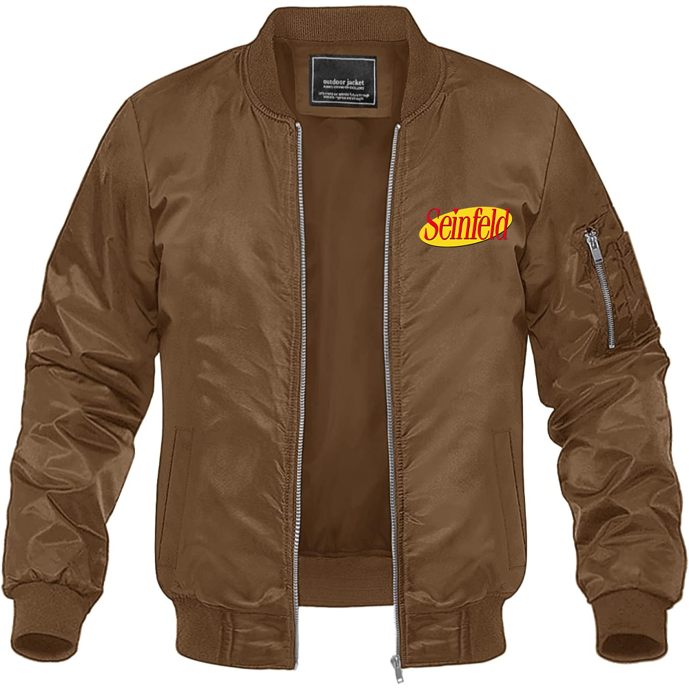 Men's Seinfeld Sitcom Show Lightweight Bomber Jacket Windbreaker Softshell Varsity Jacket Coat