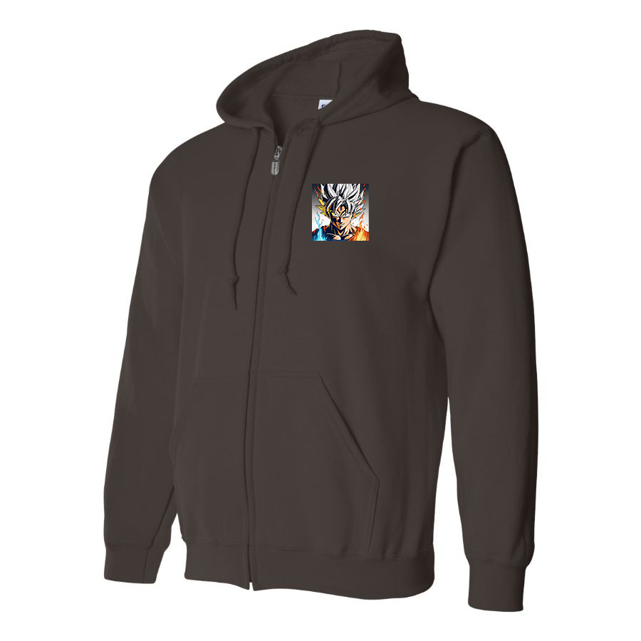 Men's Goku Fire Dragon Ball Z Cartoon Zipper Hoodie