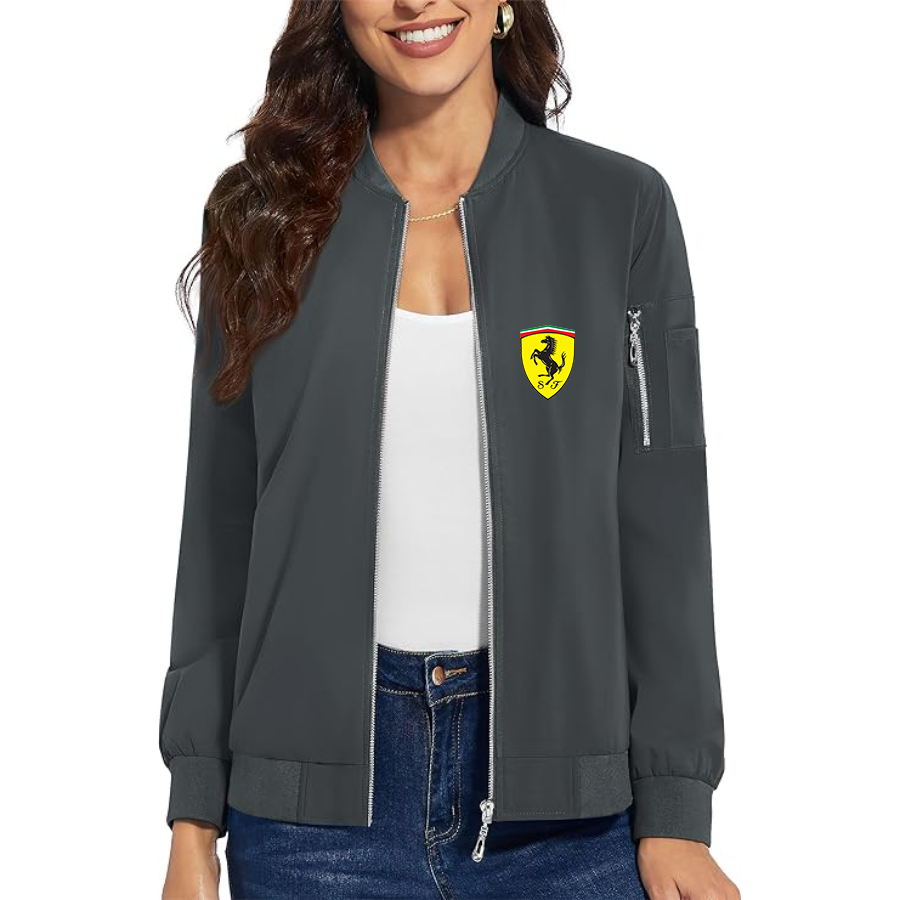 Women's Ferrari Motorsport Car - Premium Bomber Jacket Outerwear