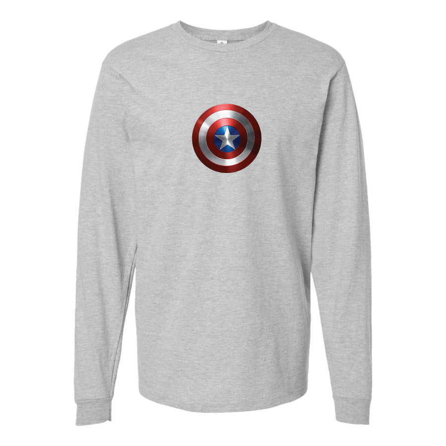 Youth Kids Captain America Superhero Long Sleeve T-Shirt
