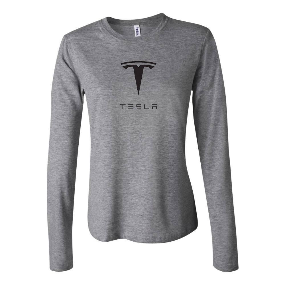 Women's Tesla Motorsports Car Long Sleeve T-Shirt