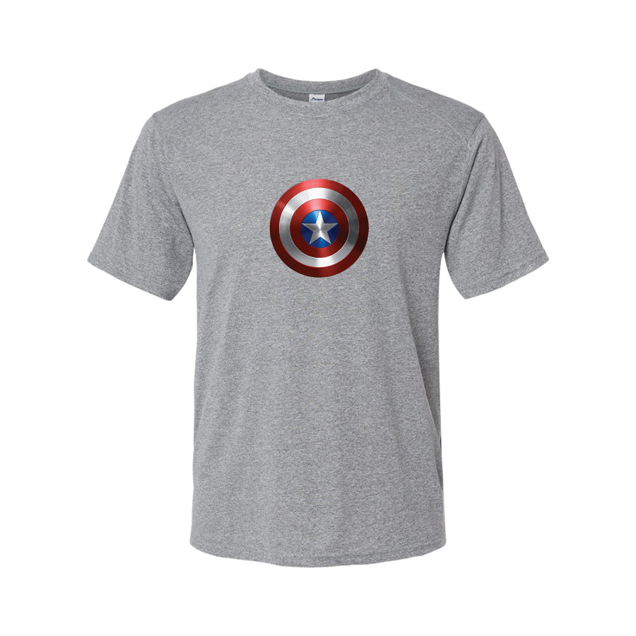Youth Kids Captain America Superhero Performance T-Shirt