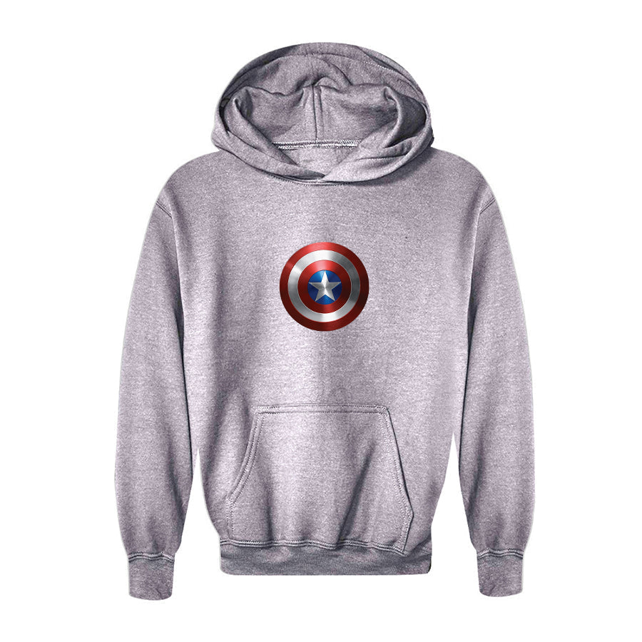 Youth Kids Captain America Superhero Pullover Hoodie