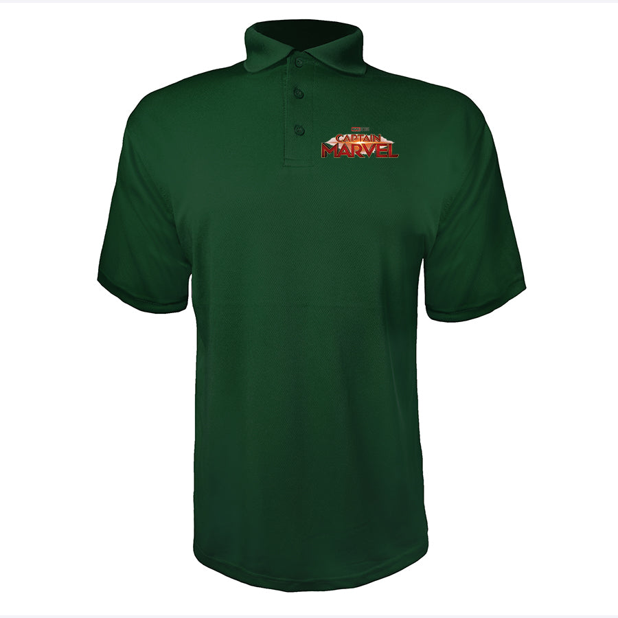 Men's Captain Marvel Superhero Polyester Polo