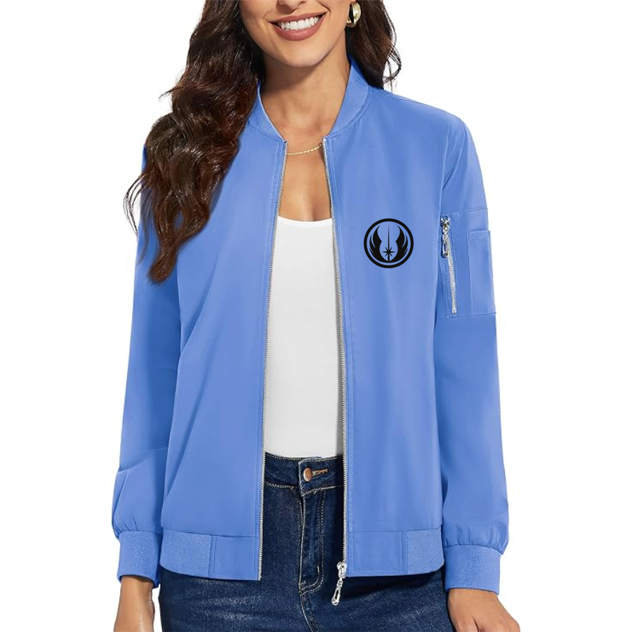 Women's Jedi Star Wars - Premium Bomber Jacket with Polished Detailing and Functional Sleeve Pocket - Modern Luxury Outerwear