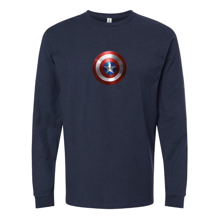 Youth Kids Captain America Superhero Long Sleeve T-Shirt