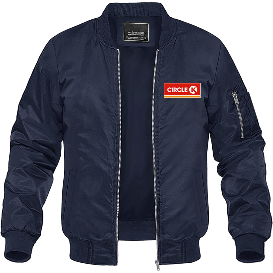 Men's Circle K Gas Station Lightweight Bomber Jacket Windbreaker Softshell Varsity Jacket Coat