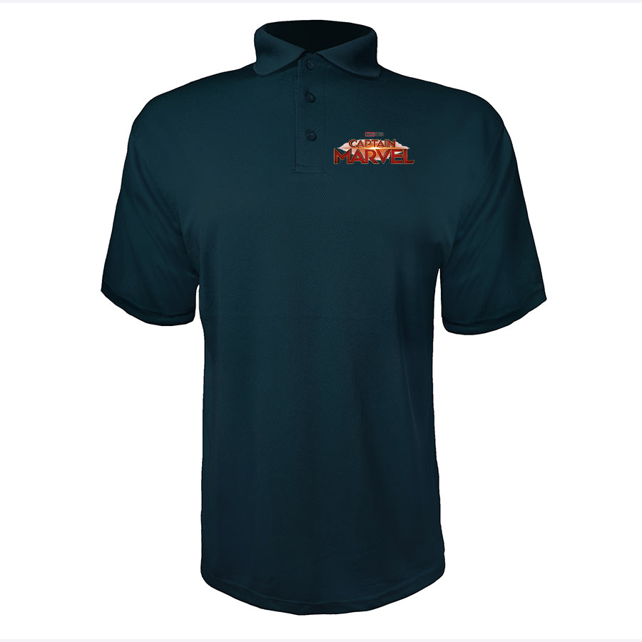 Men's Captain Marvel Superhero Polyester Polo