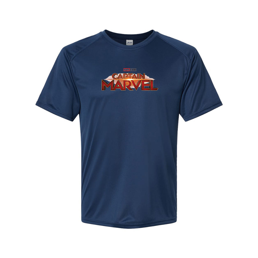 Youth Kids Captain Marvel Superhero Performance T-Shirt