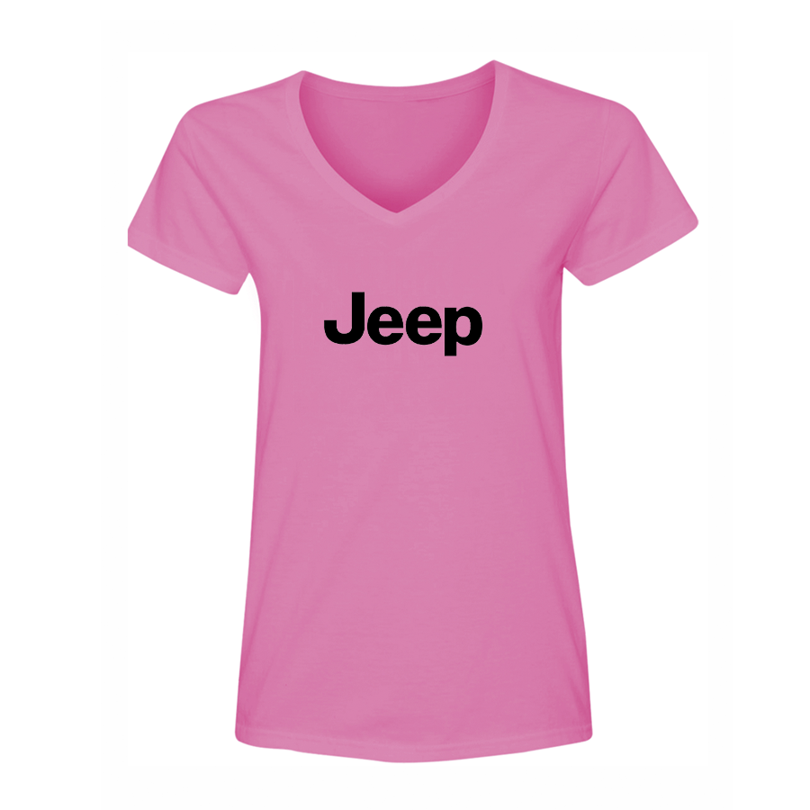 Women's Jeep Car V-Neck T-Shirt