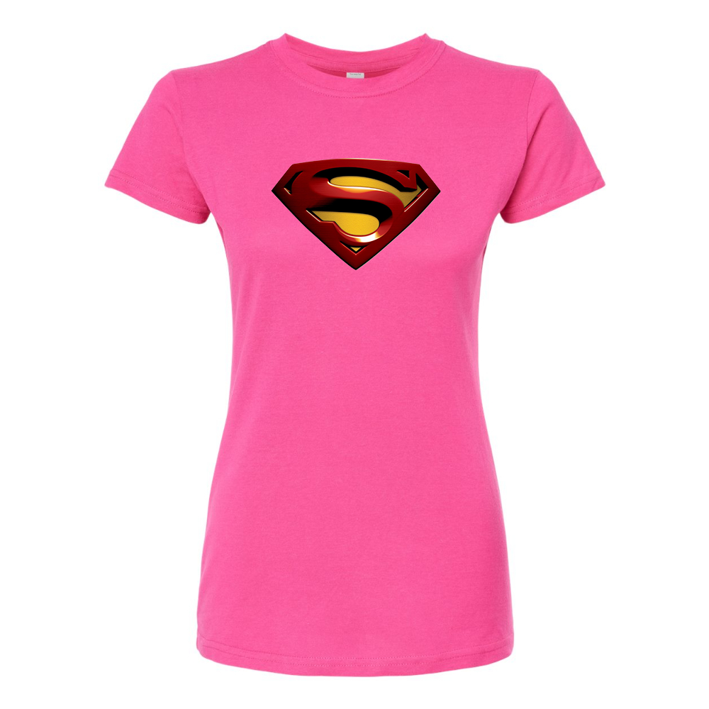 Women's Superman Superhero Round Neck T-Shirt