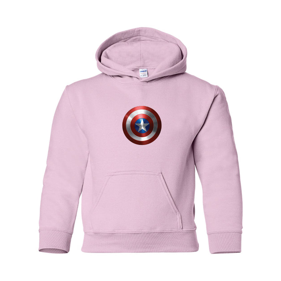 Youth Kids Captain America Superhero Pullover Hoodie