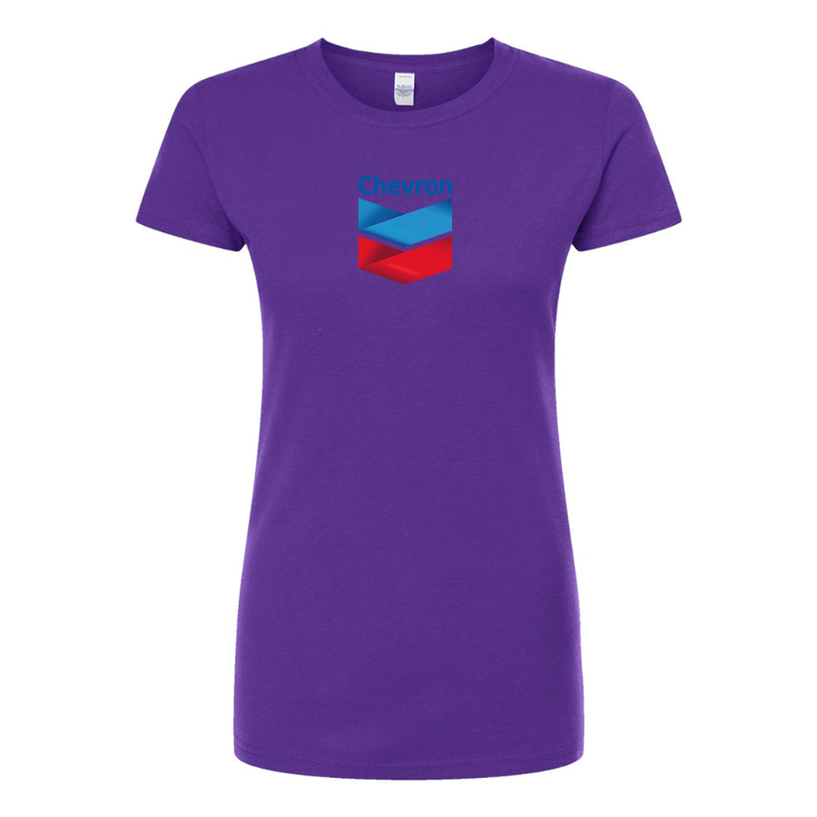 Women's Chevron Gas Station Round Neck T-Shirt