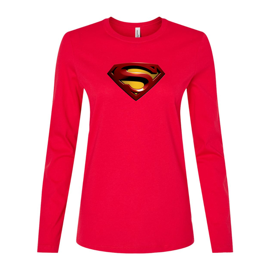 Women's Superman Superhero Long Sleeve T-Shirt