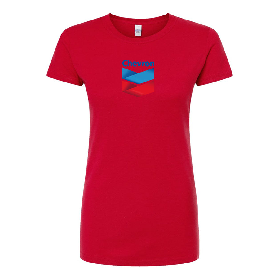 Women's Chevron Gas Station Round Neck T-Shirt