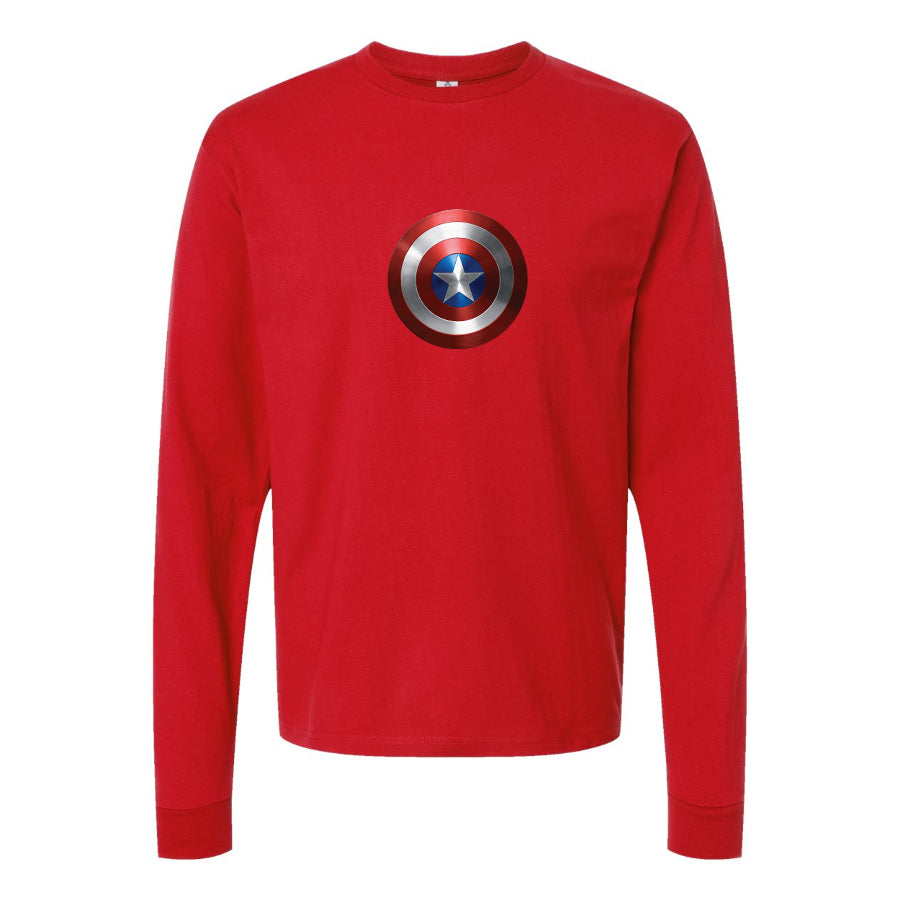 Youth Kids Captain America Superhero Long Sleeve T-Shirt