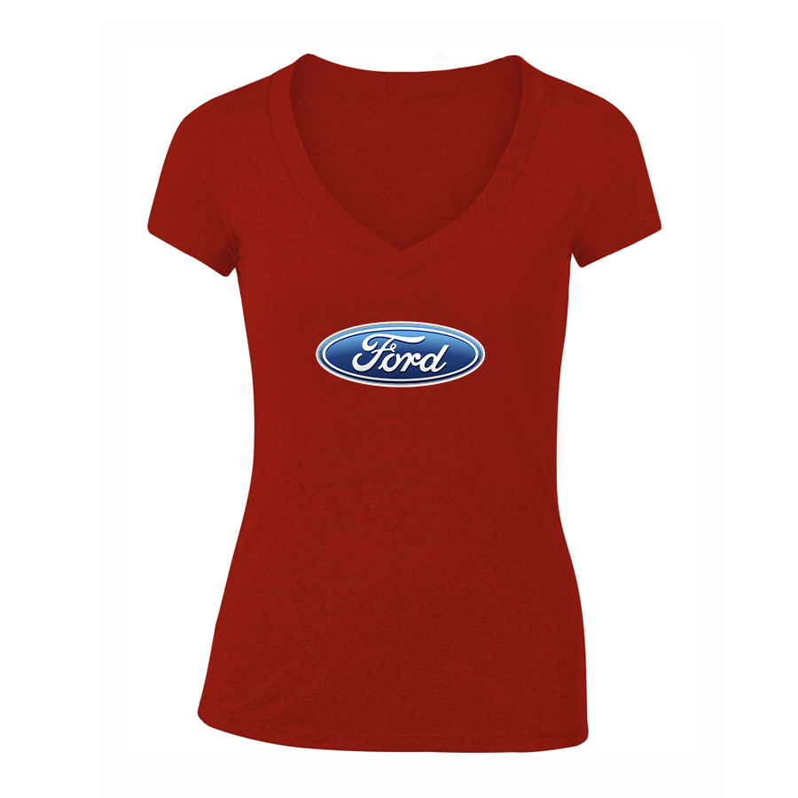 Women's Ford Car V-Neck T-Shirt