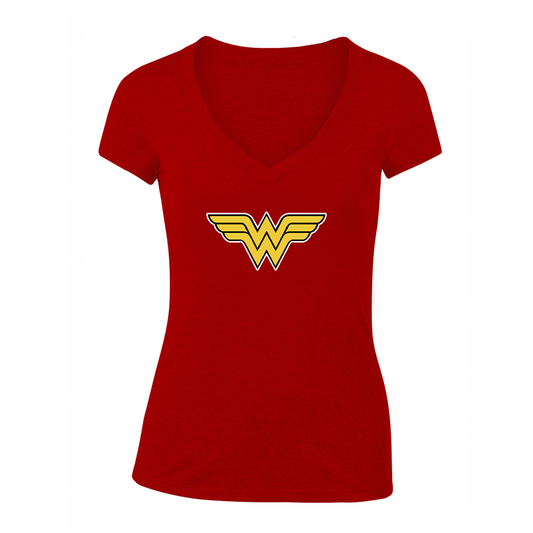 Women's Wonder Woman Superhero V-Neck T-Shirt
