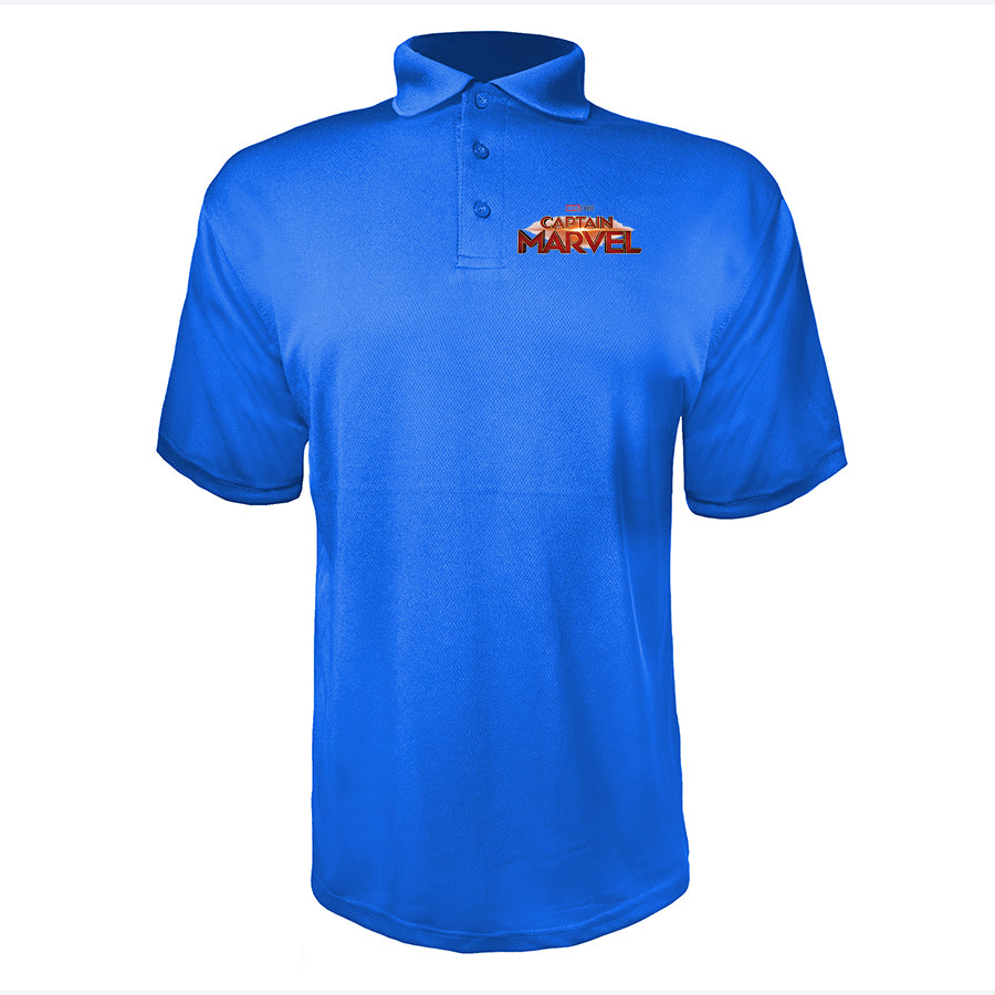 Men's Captain Marvel Superhero Polyester Polo