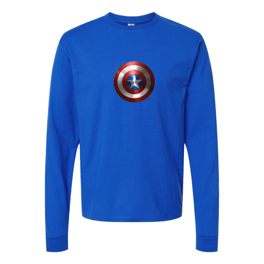 Youth Kids Captain America Superhero Long Sleeve T-Shirt