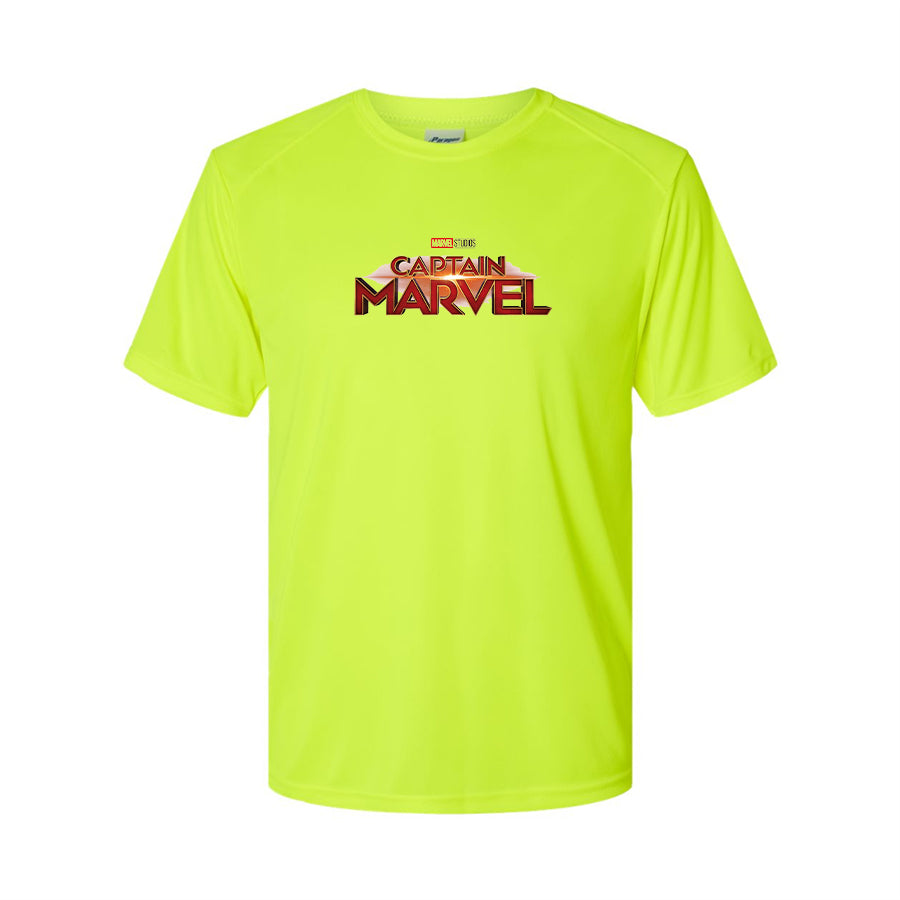 Youth Kids Captain Marvel Superhero Performance T-Shirt