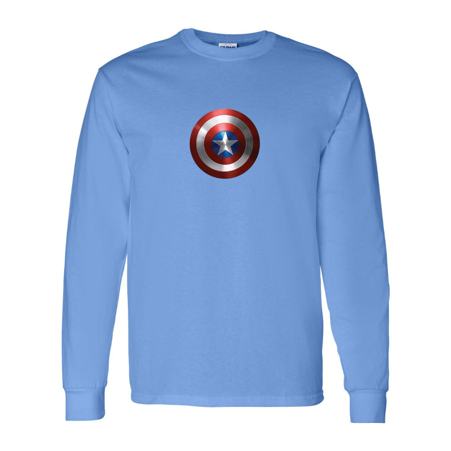 Youth Kids Captain America Superhero Long Sleeve T-Shirt