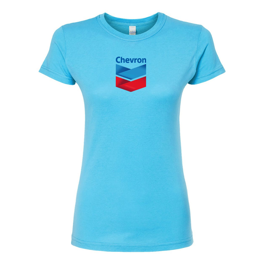 Women's Chevron Gas Station Round Neck T-Shirt